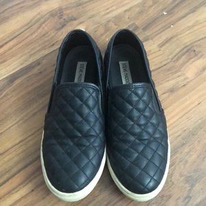 Steve Madden Slip On Faux Leather Quilted Shoes